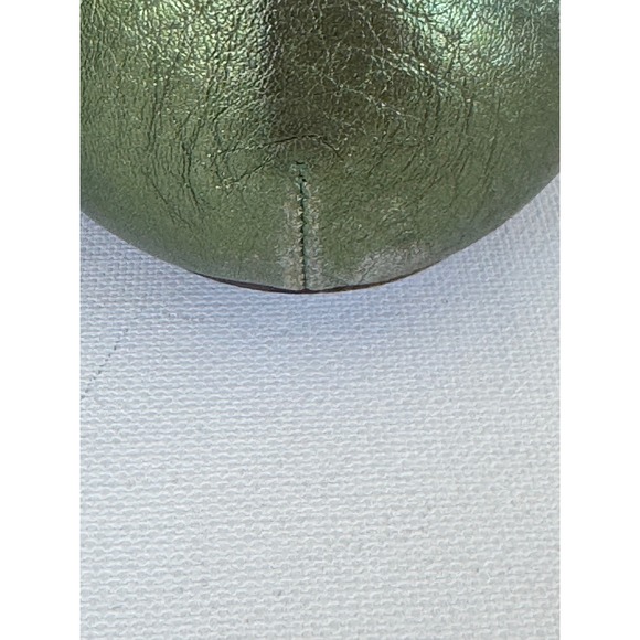 Prada Metallic Olive Leather Plaque Loafers EU 36 Vintage Y2K Made Italy - Picture 8 of 15